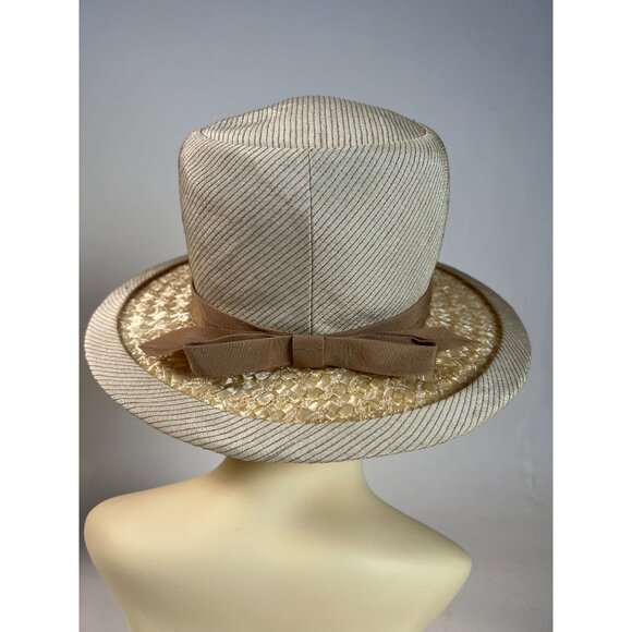 Vintage Terry B. Womens Straw Hat With Paisley Lining & Ribbon Detail main image 6